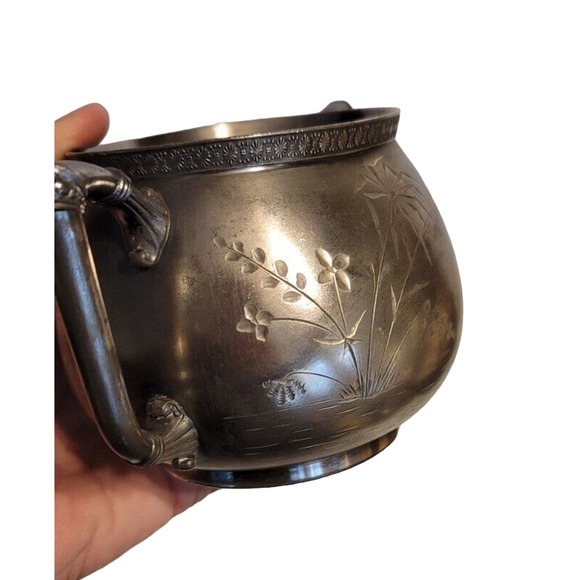 Vintage James W Tufts Vintage Sugar Bowl Quadruple Plate - Picture 13 of 14